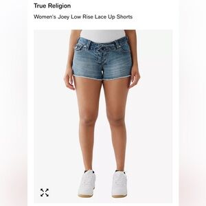 TRUE RELIGION Joey Cut-Off Low Rise Lace Up Shorts Size W29